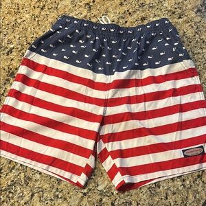 Vineyard‎ Vines Men's Nautical/Patriotic Red, White, & Blue Swim Trunks sz Small